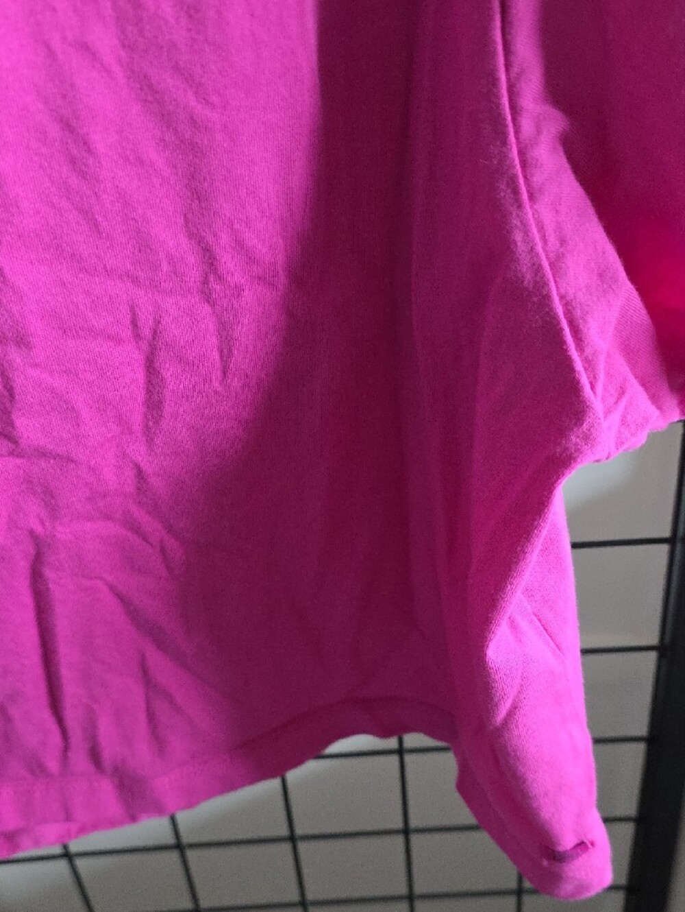 PINK Victoria's Secret Hot Pink Cropped Off The Shoulder Tee - Picture 3 of 4